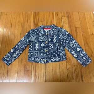 Moppets Vintage Cotton Button Up Children’s Top, Strawberry Floral 1950s 1960s